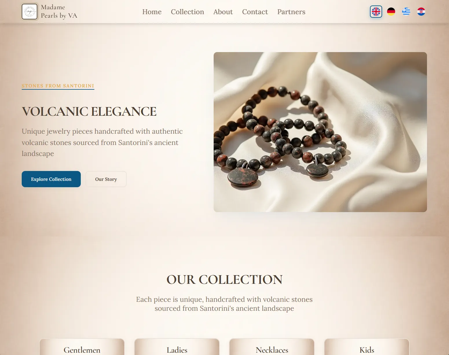 Madame Pearls Schmuck-Website – mehrsprachige Produktpräsentation mit Angular